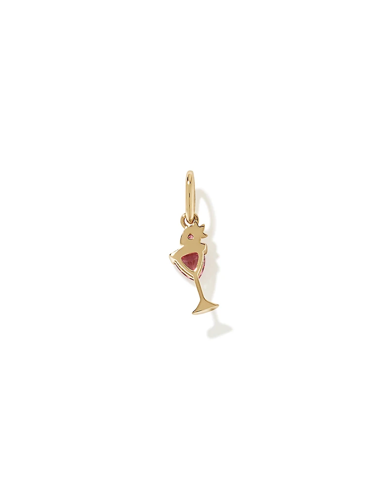 Pink Tourmaline Strawberry Daiquiri Cocktail Pendant in 18kt Gold Vermeil