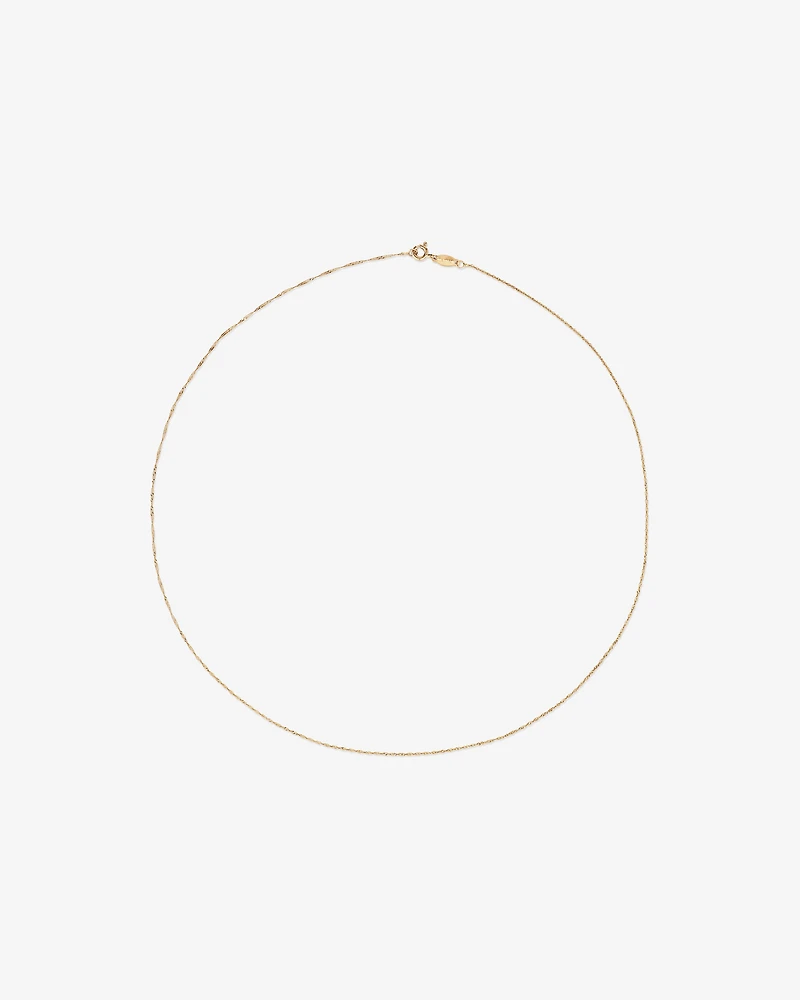 50cm (20") 1mm Width Singapore Chain in 10kt Yellow Gold