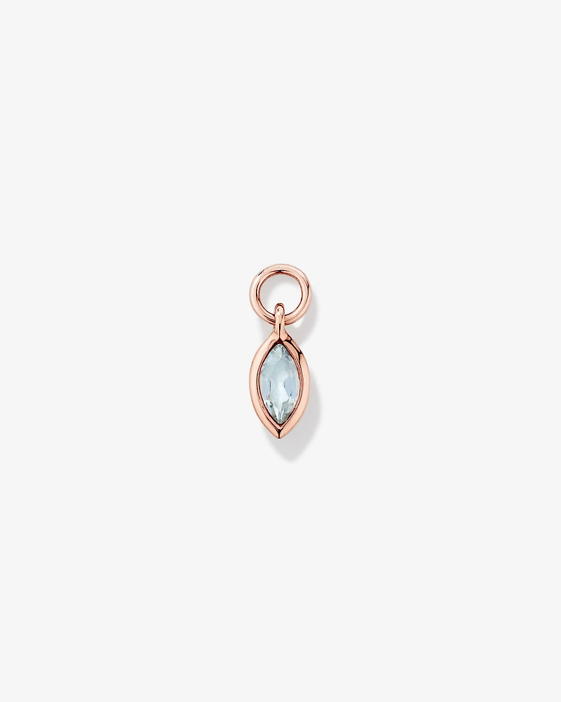 Sky Blue Topaz Single Earring Charm in 10kt Rose Gold