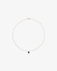Oval Cut Blue Created Sapphire and Lab-Grown Diamond Halo Stud Earrings and Pendant Necklace Set in 10kt Yellow Gold and Rhodium