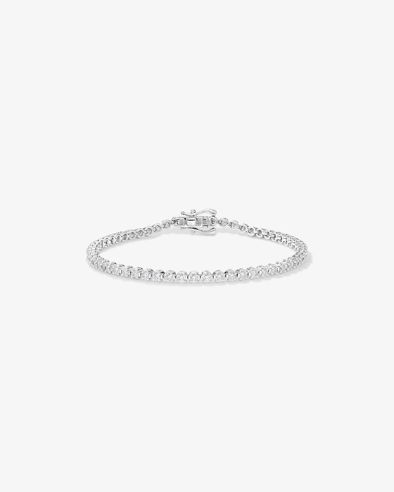 2.00 Carat TW Laboratory-Grown Diamond Tennis Bracelet in Sterling Silver
