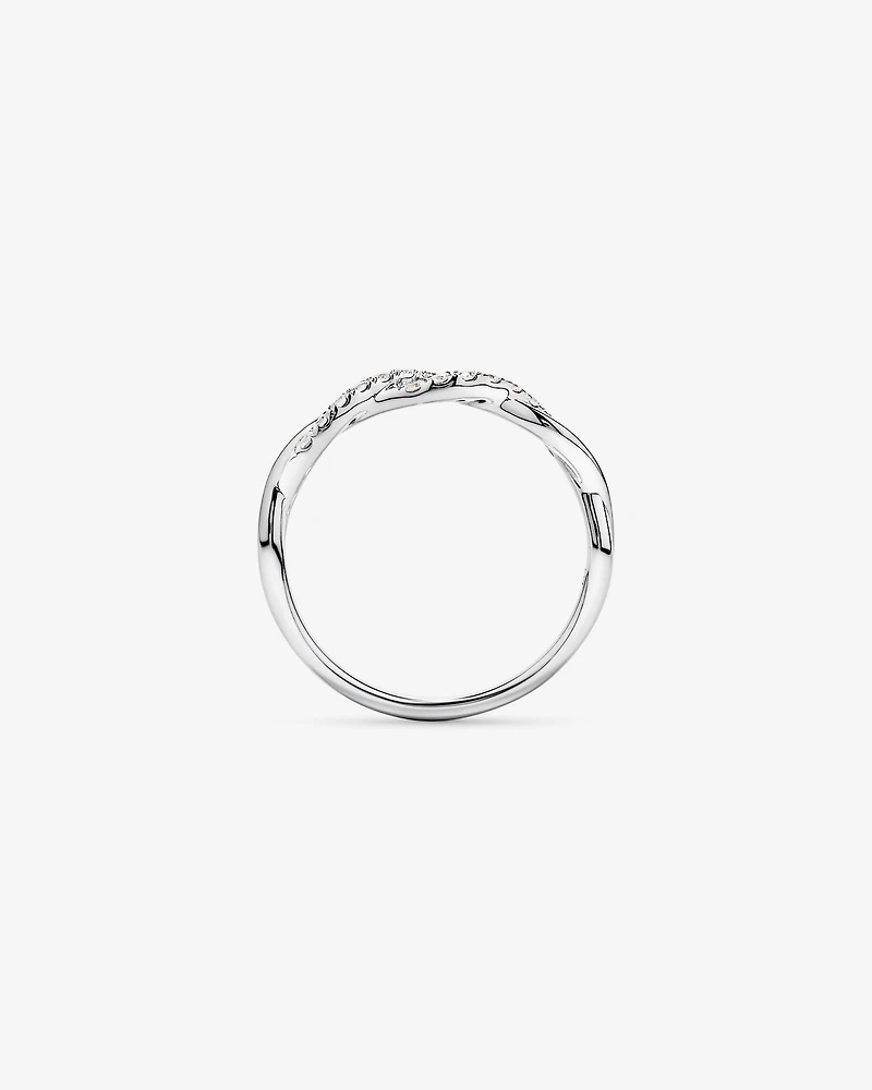 0.16TW Round Brilliant Laboratory-Grown Diamond Twist Wedding Ring 14kt Gold