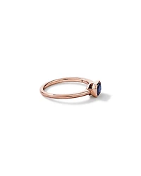 Australian Sapphire Emerald Cut Bezel Set Ring 10kt Rose Gold