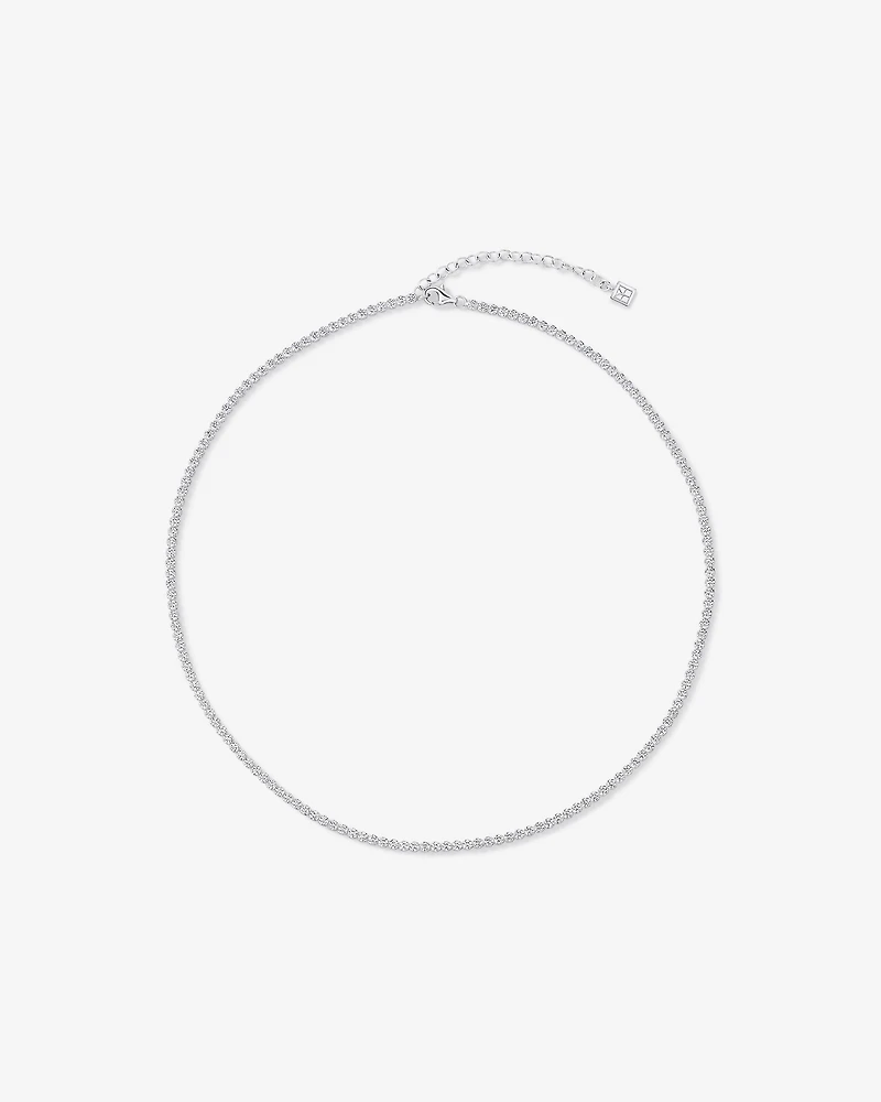 Mini Tennis Necklace with Cubic Zirconia in Sterling Silver