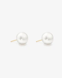 10.5-11mm Button Cultured Freshwater Pearl Stud Earrings in 10kt Yellow Gold
