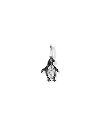 Pendentif Pingouin en Diamant 0.10TW en argent