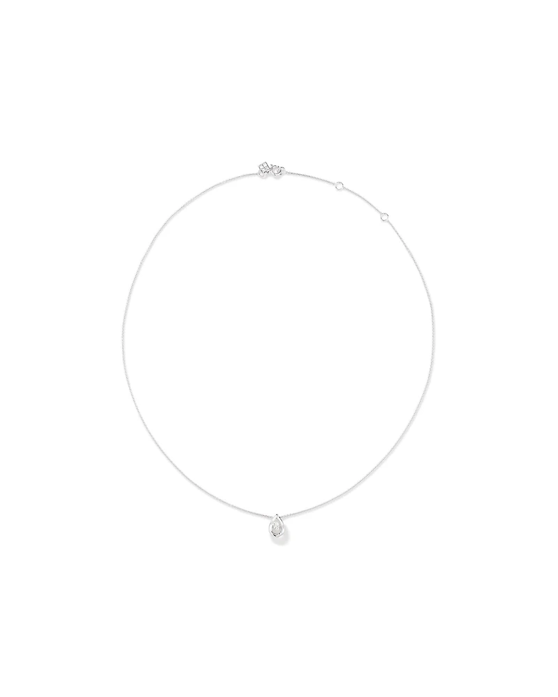 Lume Lab Pear Pendant with 0.10 Carat TW of Laboratory-Grown Diamond in Sterling Silver