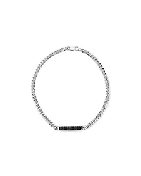 Bracelet micro maille gourmette pour homme avec 0,30 carat de diamants noirs en argent sterling