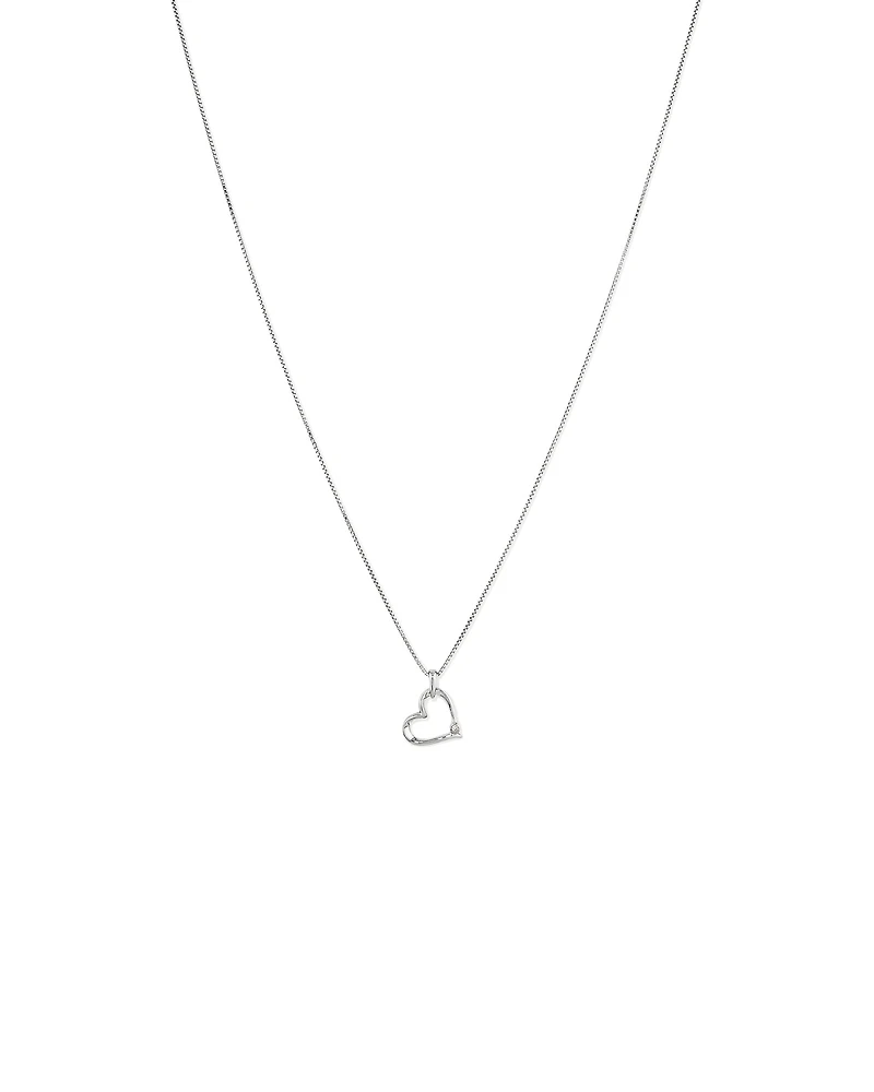 Heart Pendant with Diamond in Sterling Silver