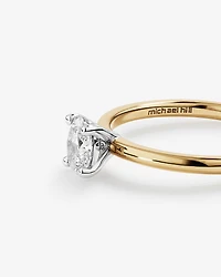 0.50 Carat TW Certified Oval Solitaire Engagement Ring in 18kt Yellow & White Gold