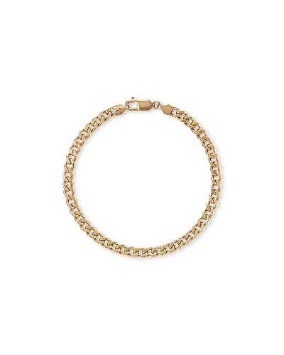 19cm (22") 5.5mm Width Semi Solid Diamond Cut Curb Bracelet in 10kt Yellow Gold