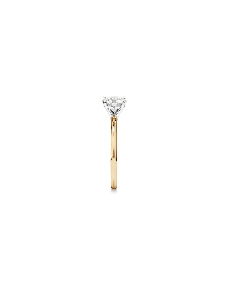 Carat TW Round Brilliant Laboratory-Grown Diamond Solitaire Engagement Ring 14kt Yellow and White Gold