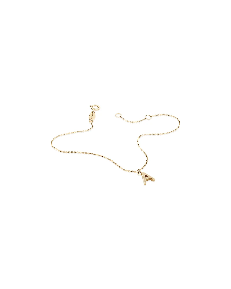 19cm (7.5") A Initial Bracelet in 10kt Yellow Gold