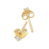 Solitaire Stud Earrings with 0.10 Carat TW of Diamonds 10kt Yellow Gold
