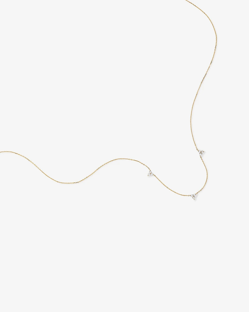 Station Necklace With 0.25 Carat TW Diamonds in 10kt Yellow Gold