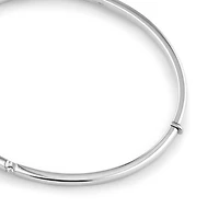 Diamond Accent Oval Bangle in 10kt White Gold