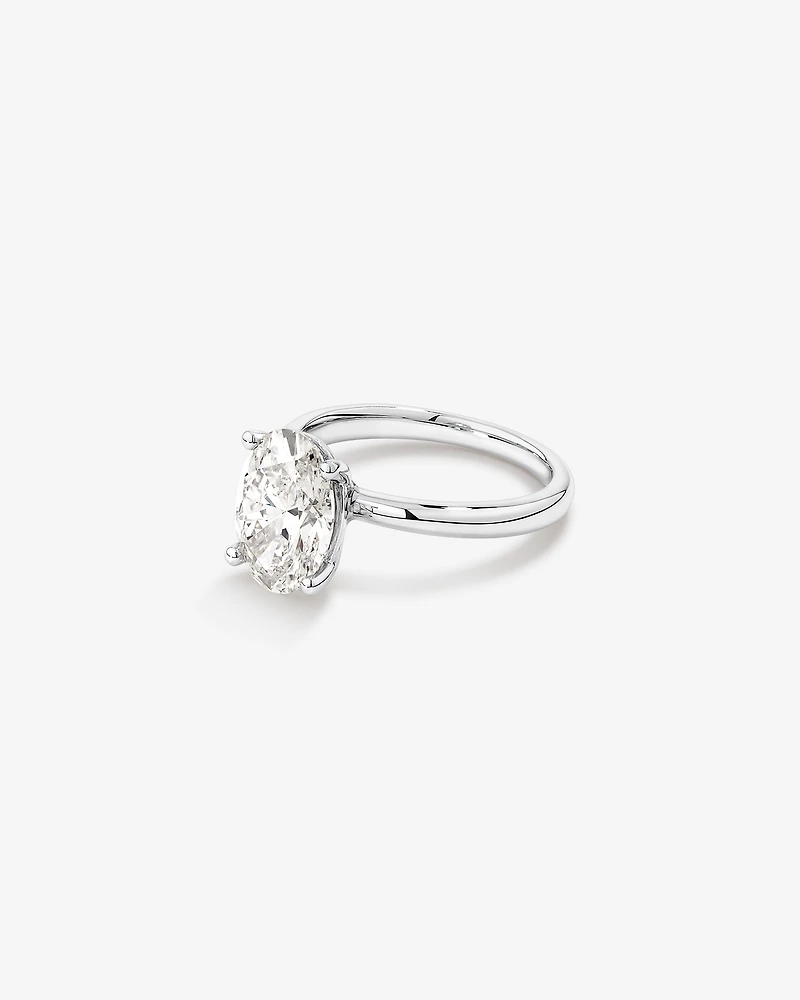 3.00 Carat TW Oval Cut Laboratory-Grown Diamond Solitaire Engagement Ring in Platinum