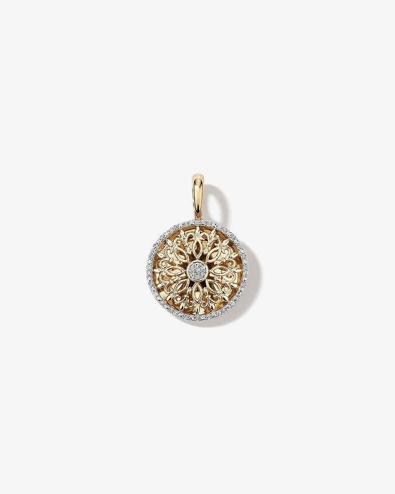 Diamond Round Enhancer Pendant in 10kt Yellow Gold