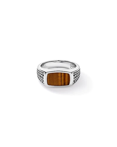 Tiger Eye Signet Ring in Sterling Silver