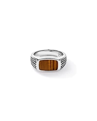 Tiger Eye Signet Ring in Sterling Silver