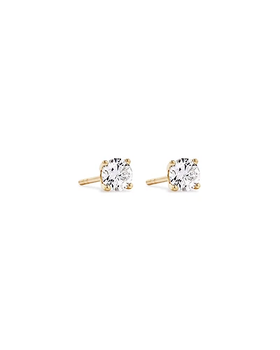 0.60 Carat TW Round Brilliant Laboratory-Grown Diamond Solitaire Stud Earrings in 10kt Yellow Gold