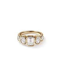 Bague de fiançailles en diamant cultivé laboratoire 5,90 carats sertie 2,90 or jaune 14