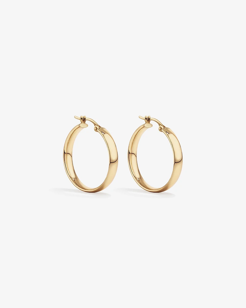 20mm Round Hoop Earrings in 10kt Yellow Gold