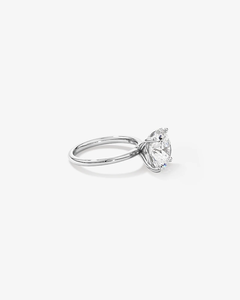 5,00 Carats Poids Total Bague De Fiançailles Solitaire En Diamant Rond Brillant Cultivé Laboratoire, Platine