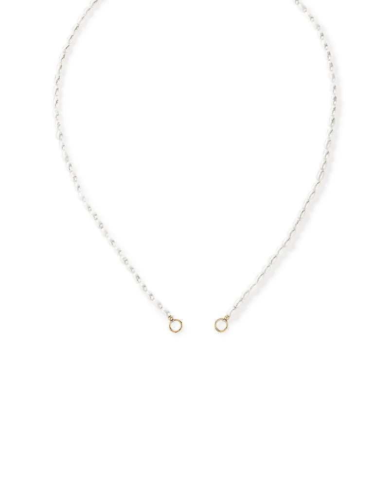 45cm (18") Cultured Freshwater Pearl Open Chain Necklace in 10kt Yellow Gold
