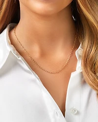 45cm (18”) 2mm-2.5mm Width Hollow Paperclip Chain in 10kt Yellow Gold
