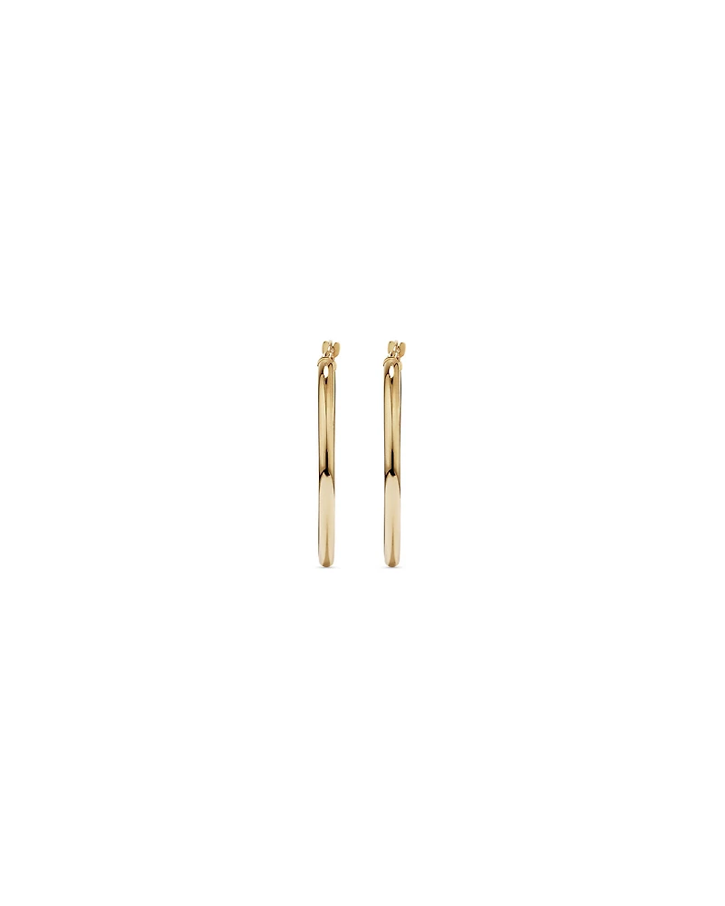 25mm Round Hoop Earrings 10kt Yellow Gold