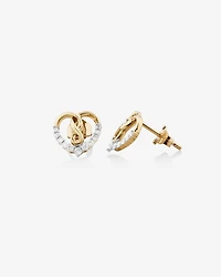 Heart Infinity Earrings With 0.20 Carat TW Of Diamonds In 10kt Yellow Gold