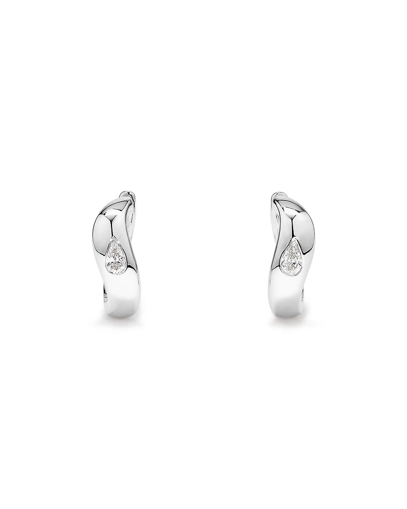 0.20 Carat TW Laboratory-Grown Pear Diamond Hoop Earrings in Sterling Silver