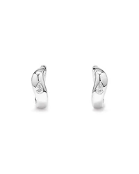 0.20 Carat TW Laboratory-Grown Pear Diamond Hoop Earrings in Sterling Silver