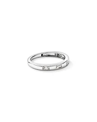 Alliance en or blanc 14 carats sertie de diamants laboratoire taille baguette (0,22 carat au total)