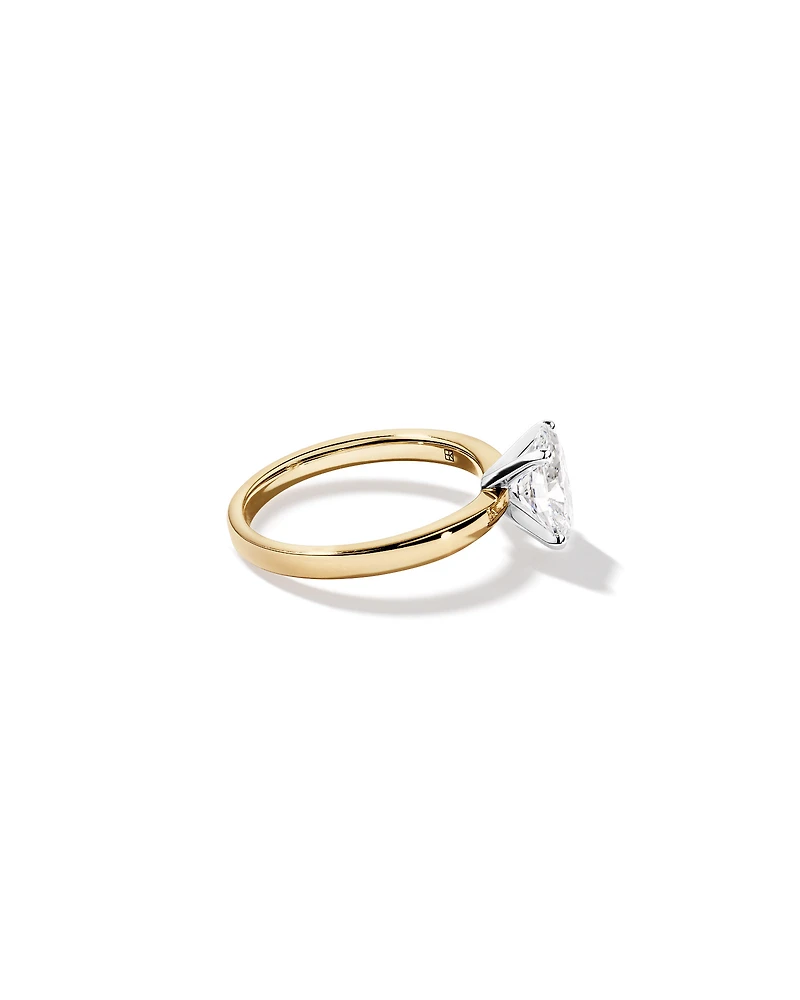 Carat TW Oval Cut Lab-Grown Diamond Solitaire Engagement Ring 14kt Yellow and White Gold