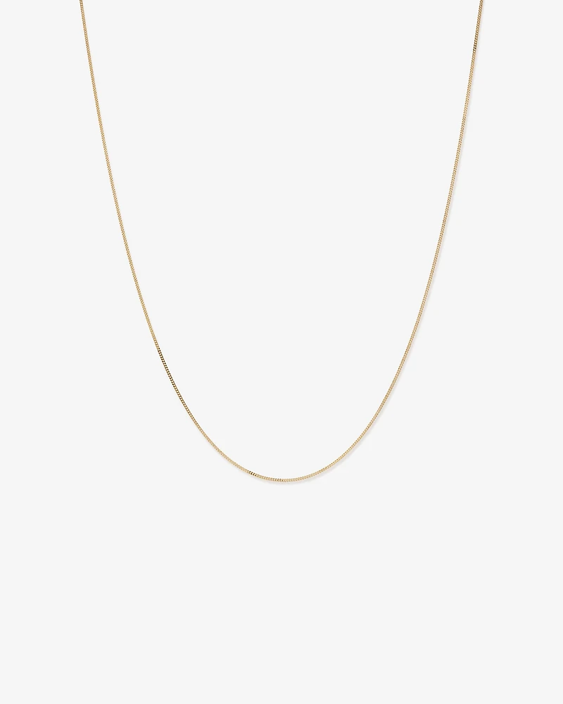 55cm (17") 1.05mm Width Solid Diamond Cut Curb Chain in 10kt Yellow Gold