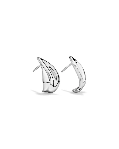 Organic Shape Stud Earrings in Sterling Silver