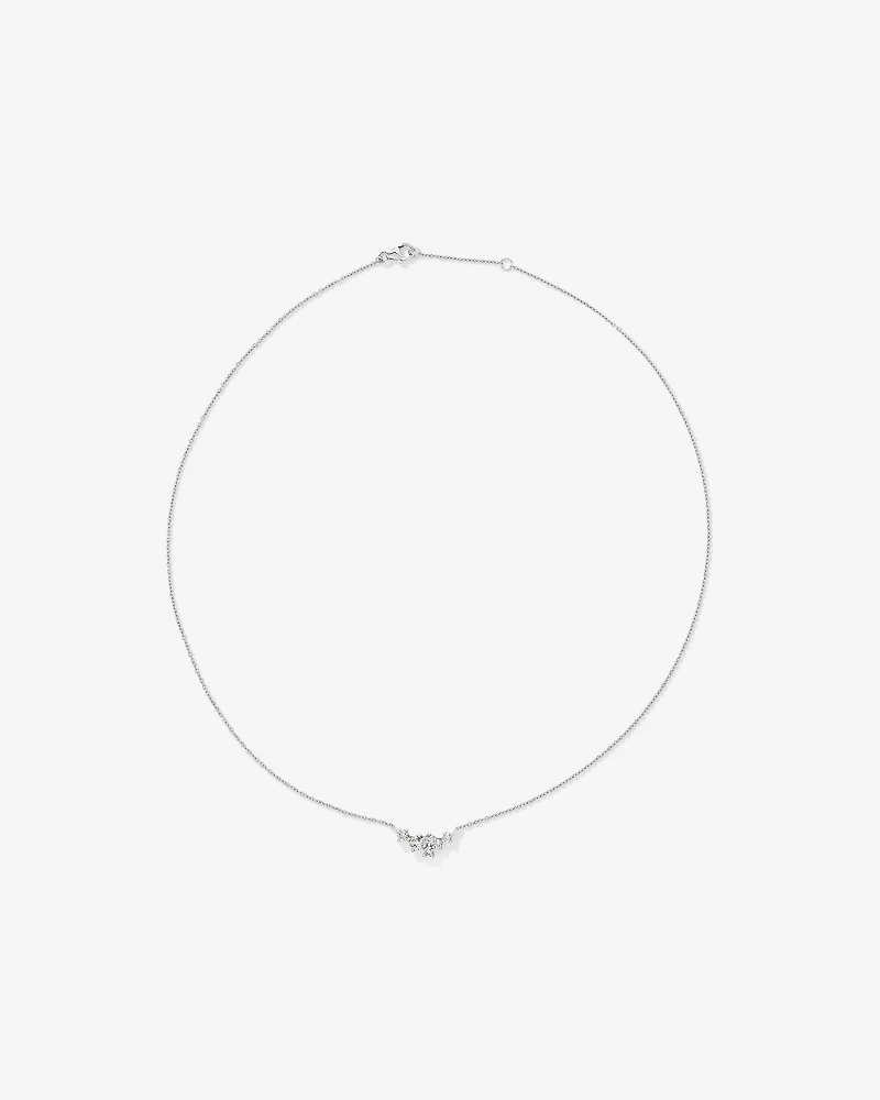 Collier en chaîne câble argent sterling avec zircones cubiques coupes baguette et trillion