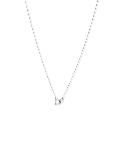 Double Open Heart Necklace in Sterling Silver