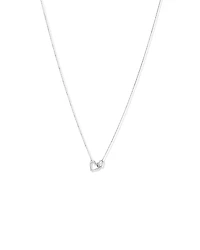 Double Open Heart Necklace in Sterling Silver