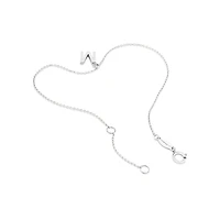 19cm (7.5") M Initial Bracelet in Sterling Silver