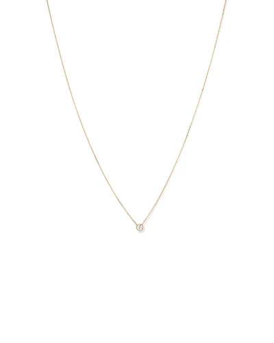 0.25 Carat TW Round Brilliant Diamond Bezel Set Pendant in 18kt Yellow Gold