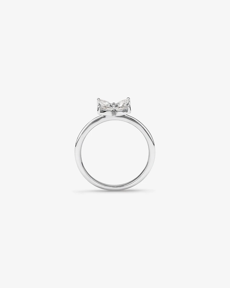 Bague en diamants de laboratoire TW Floret de 0,62 carat en or blanc 10 carats
