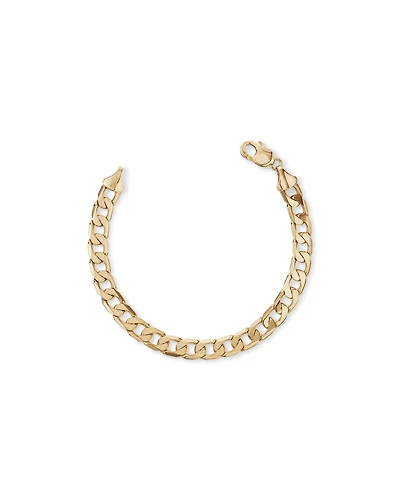 23cm (9") 8.87mm Flat Beveled Curb Bracelet in 10kt Yellow Gold