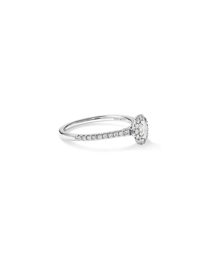 Oval Halo Ring with 0.50 Carat TW of Diamonds in 14kt White Gold