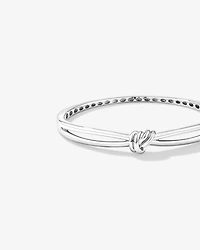 Knot Split Band Oval Bangle in Sterling Silver