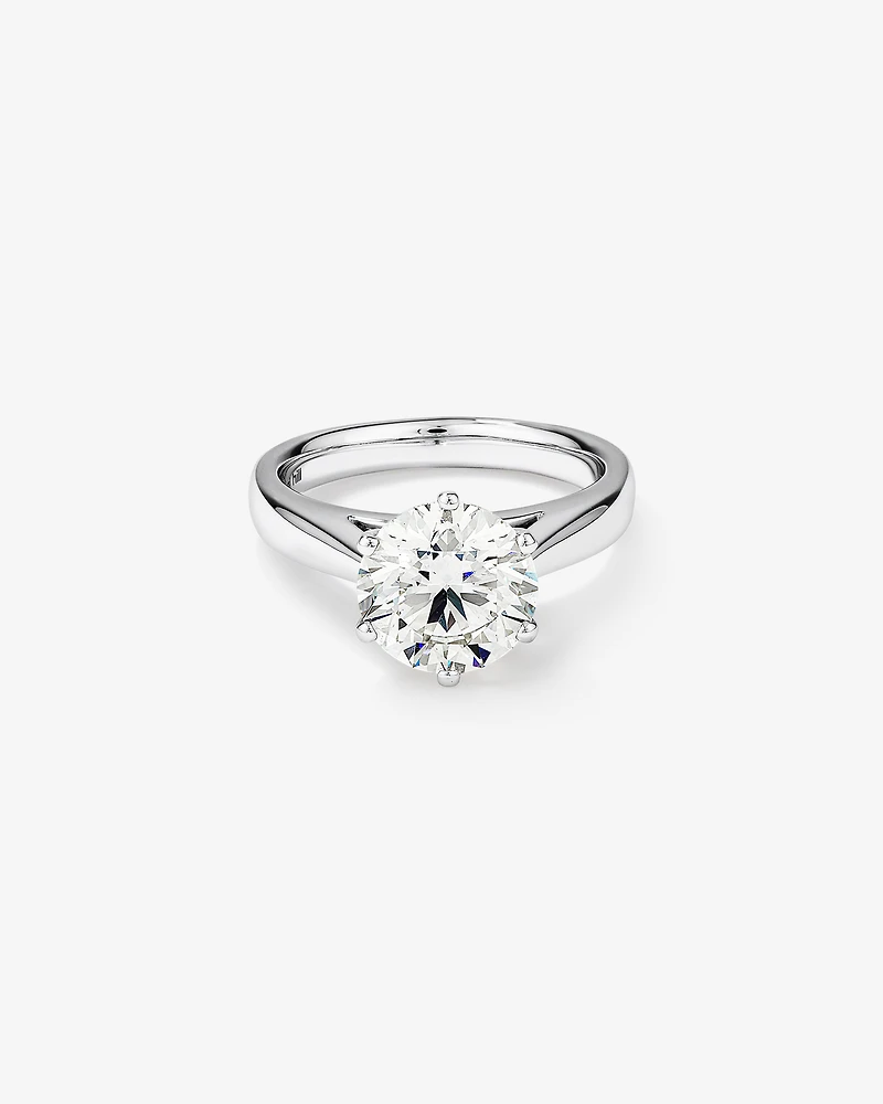 Certified Solitaire Engagement Ring with a Carat TW Diamond 14kt White Gold