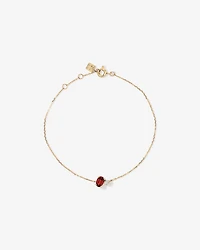 White Sapphire and Oval-Cut Garnet Toi Et Moi Bracelet in 10kt Yellow Gold