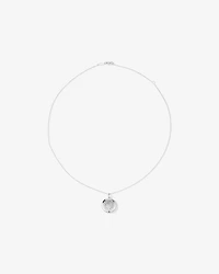 Diamond Accent Engraved Round Locket With Chain in Sterling Silver